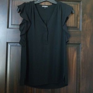 **Black ruffle Express blouse
